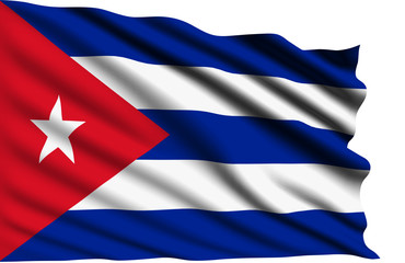 Cuba flag with fabric structure