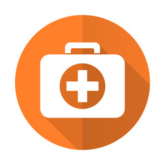 Obraz premium first aid orange flat icon hospital orange flat icon