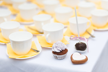 Served festive table - candy bar
