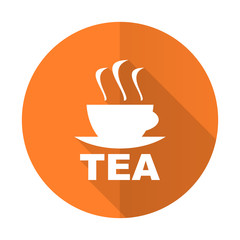 tea orange flat icon hot cup of tea sign
