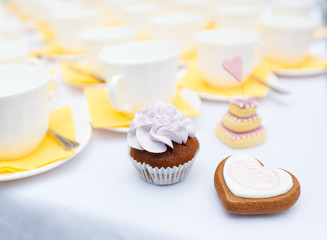 Served festive table - candy bar