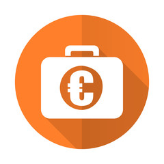 Obraz premium financial orange flat icon