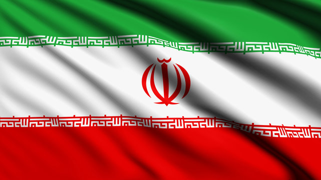 Iran flag with fabric structure