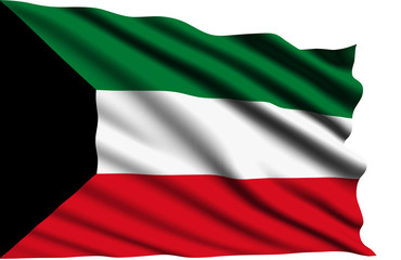 Kuwait flag with fabric structure