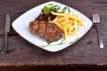 Steak chorizo (traditional Argentine barbecue)