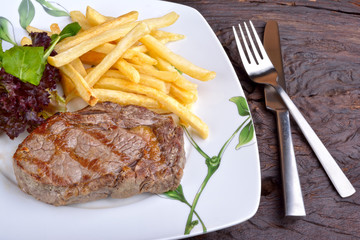 Steak chorizo (traditional Argentine barbecue)