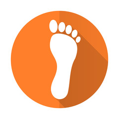 foot orange flat icon
