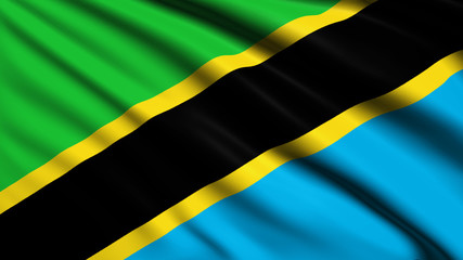 Tanzania flag with fabric structure