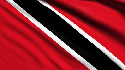 Trinidad and Tobago flag with fabric structure
