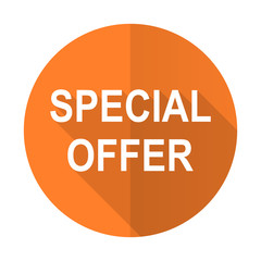 special offer orange flat icon