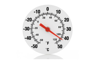 Isolated thermometer on white