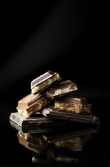 Close up of bars of chocolate