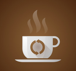 Coffee cup with a recycle sign