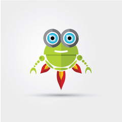 Cartoon Character Cute green Robot