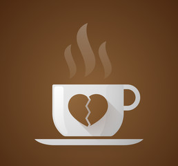 Coffee cup with a broken heart