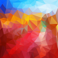 vector polygonal background triangular fire colors