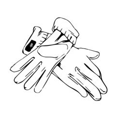 elegant pair of gloves lie on the surface