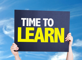 Time to Learn card with sky background