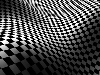 Checkered Texture Dark Wave Surface Background