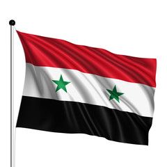 Syria (Syrian Arab Republic) flag with fabric structure