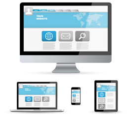 Modern digital tech device on white background