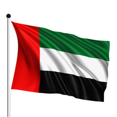 united arab emirates flag with fabric structure