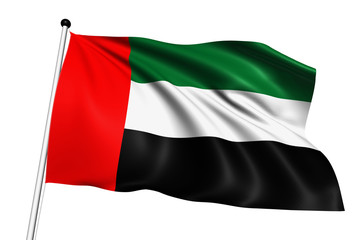 United Arab Emirates flag with fabric structure