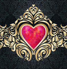 Black and gold vintage invitation background