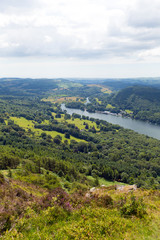 Windermere Lake District England uk high view of