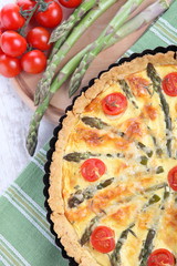 Asparagus quiche