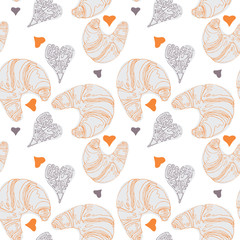 Seamless pattern with croissants