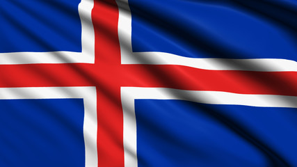 Iceland flag with fabric structure