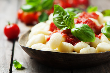 Italian gnocchi with tomato and basil