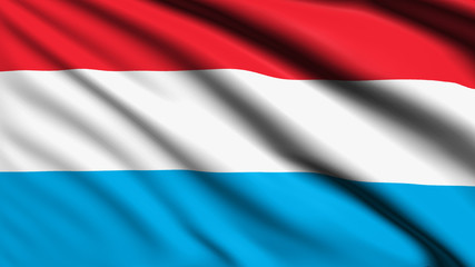 Luxembourg flag with fabric structure