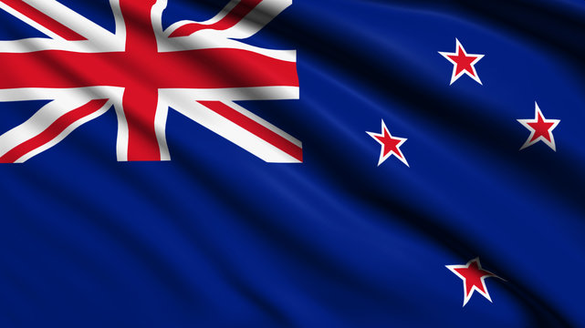 New Zealand flag with fabric structure