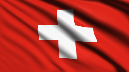 Switzerland flag with fabric structure