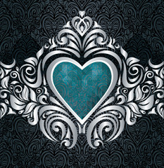 Silver & black fashionable ornamental vintage design