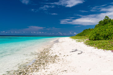 Fototapeta na wymiar Amazing beach of Ukulhas, Ari Atoll, Maldives
