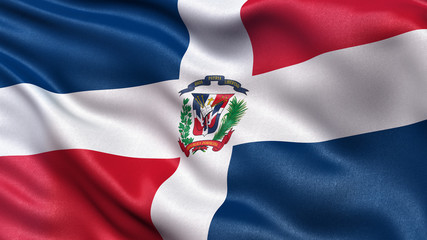 Dominican Republic flag - obrazy, fototapety, plakaty