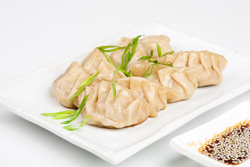 Japanese dumplings with soy
