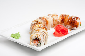 The sushi roll with eel