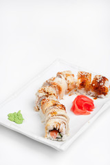 The sushi roll with eel