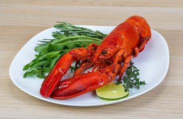 Red boiled lobster