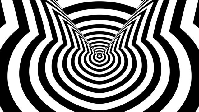 Concentric oncoming abstract symbol, rowdy cat-optical illusion