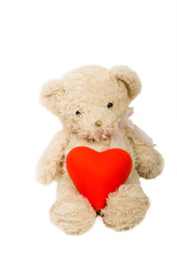Teddy bear with red heart