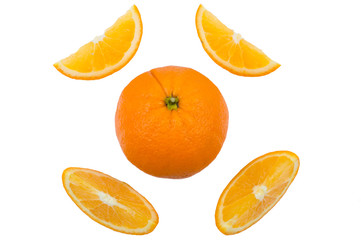 Orange on white background
