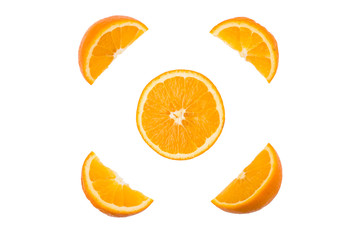 Orange on white background