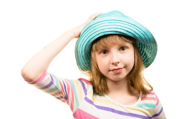girl with hat smiling