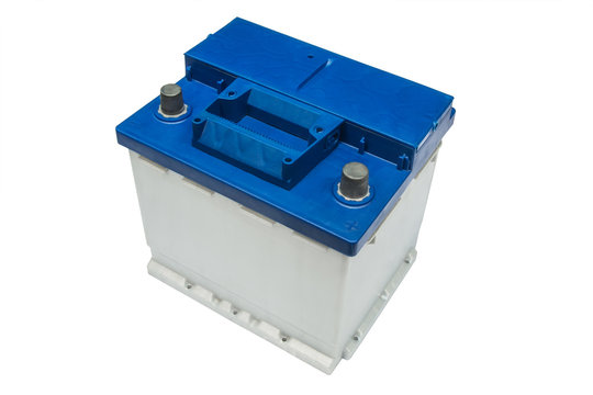 Electric car battery on a white background