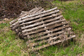 old pallets stacked